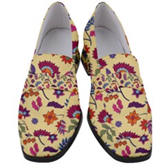 Pretty Ethnic Flowers Women s Chunky Heel Loafers by designsbymallika