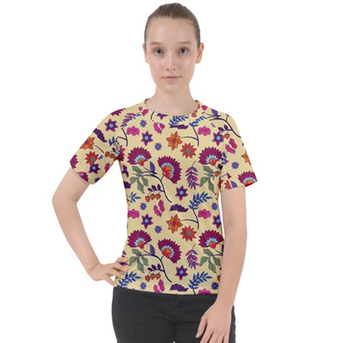 Pretty Ethnic Flowers Women s Sport Raglan Tee by designsbymallika