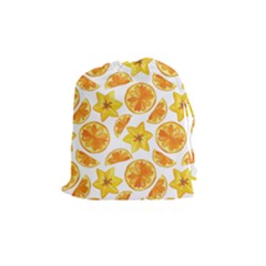 Oranges Love Drawstring Pouch (medium) by designsbymallika