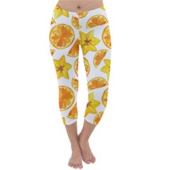 Oranges Love Capri Winter Leggings  by designsbymallika