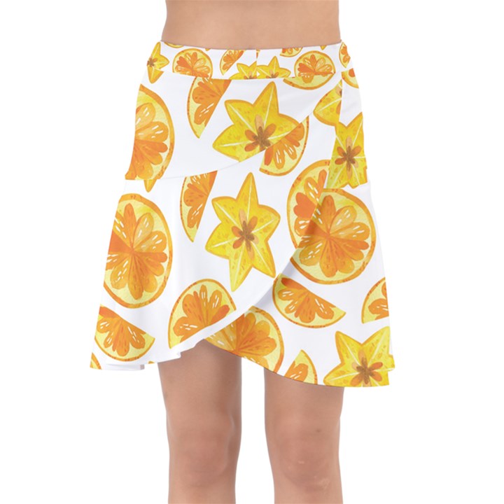 Oranges Love Wrap Front Skirt