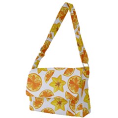 Oranges Love Full Print Messenger Bag (s) by designsbymallika