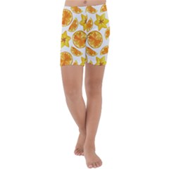 Oranges Love Kids  Lightweight Velour Capri Yoga Leggings by designsbymallika