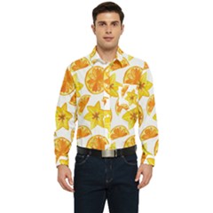 Oranges Love Men s Long Sleeve Pocket Shirt 