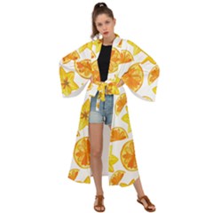 Oranges Love Maxi Kimono by designsbymallika