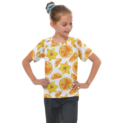 Oranges Love Kids  Mesh Piece Tee by designsbymallika