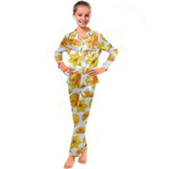 Oranges Love Kid s Satin Long Sleeve Pajamas Set