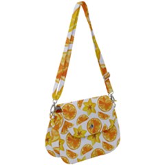 Oranges Love Saddle Handbag by designsbymallika