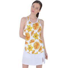 Oranges Love Racer Back Mesh Tank Top by designsbymallika