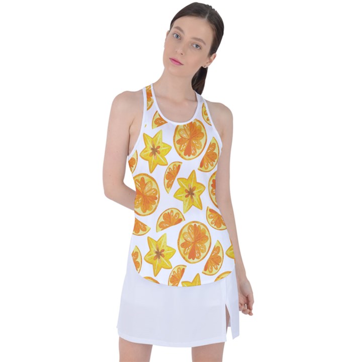 Oranges Love Racer Back Mesh Tank Top