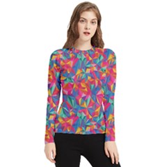 Abstract Boom Pattern Women s Long Sleeve Rash Guard