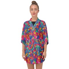 Abstract Boom Pattern Half Sleeve Chiffon Kimono by designsbymallika