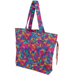 Abstract Boom Pattern Drawstring Tote Bag by designsbymallika