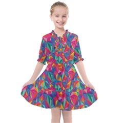 Abstract Boom Pattern Kids  All Frills Chiffon Dress by designsbymallika