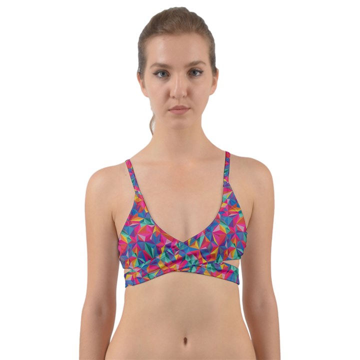 Abstract Boom Pattern Wrap Around Bikini Top