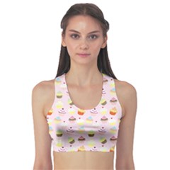 Cupcakes Festival Pattern Sports Bra by beyondimagination