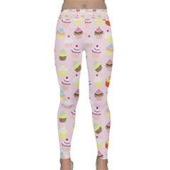 Cupcakes Festival Pattern Classic Yoga Leggings by beyondimagination