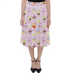 Cupcakes Festival Pattern Classic Midi Skirt by beyondimagination