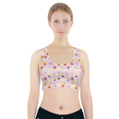 Cupcakes Festival Pattern Sports Bra With Pocket by beyondimagination