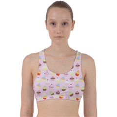 Cupcakes Festival Pattern Back Weave Sports Bra by beyondimagination