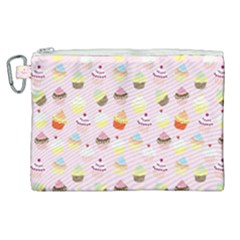 Cupcakes Festival Pattern Canvas Cosmetic Bag (xl) by beyondimagination