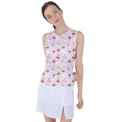 Cupcakes Festival Pattern Women s Sleeveless Sports Top by beyondimagination