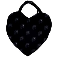 Arfican Head Sculpture Motif Print Pattern Giant Heart Shaped Tote