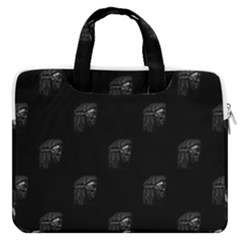 Arfican Head Sculpture Motif Print Pattern Macbook Pro Double Pocket Laptop Bag