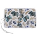 Blue Metallic Leaves Pattern Pen Storage Case (S) View1