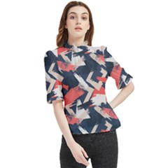 Paint Brush Feels Frill Neck Blouse