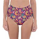 Paisley Purple Reversible High-Waist Bikini Bottoms View1