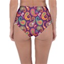 Paisley Purple Reversible High-Waist Bikini Bottoms View4