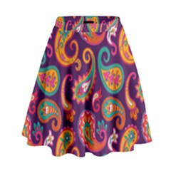 Paisley Purple High Waist Skirt by designsbymallika