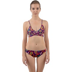 Paisley Purple Wrap Around Bikini Set by designsbymallika