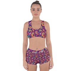 Paisley Purple Racerback Boyleg Bikini Set by designsbymallika