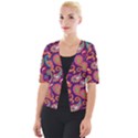 Paisley Purple Cropped Button Cardigan View1