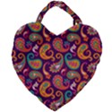 Paisley Purple Giant Heart Shaped Tote View2