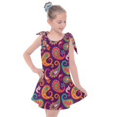 Paisley Purple Kids  Tie Up Tunic Dress by designsbymallika