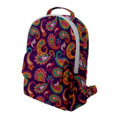 Paisley Purple Flap Pocket Backpack (large) by designsbymallika