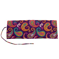 Paisley Purple Roll Up Canvas Pencil Holder (s) by designsbymallika