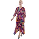 Paisley Purple Quarter Sleeve Wrap Front Maxi Dress View1