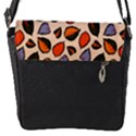 Orange Blue Leaves Pattern Flap Closure Messenger Bag (S) View1