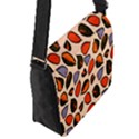 Orange Blue Leaves Pattern Flap Closure Messenger Bag (S) View2