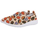 Orange Blue Leaves Pattern Men s Slip On Sneakers View2