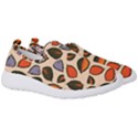 Orange Blue Leaves Pattern Men s Slip On Sneakers View3