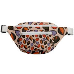 Orange Blue Leaves Pattern Fanny Pack