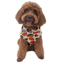 Orange Blue Leaves Pattern Dog Sweater by designsbymallika