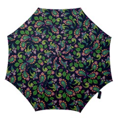 Paisley Green Print Hook Handle Umbrellas (large) by designsbymallika