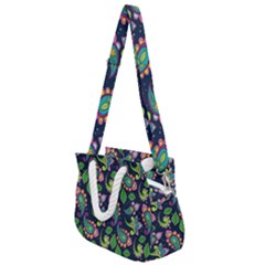 Paisley Green Print Rope Handles Shoulder Strap Bag