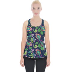 Paisley Green Print Piece Up Tank Top by designsbymallika